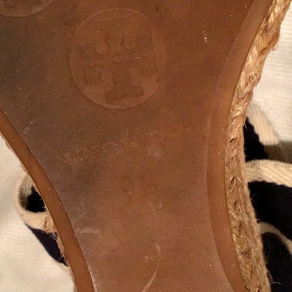 Tory Burch Adonis Blue & Ivory Wedges US 9 - Picture 8 of 8